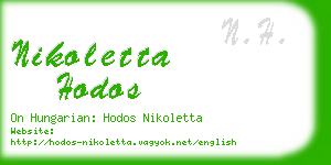 nikoletta hodos business card